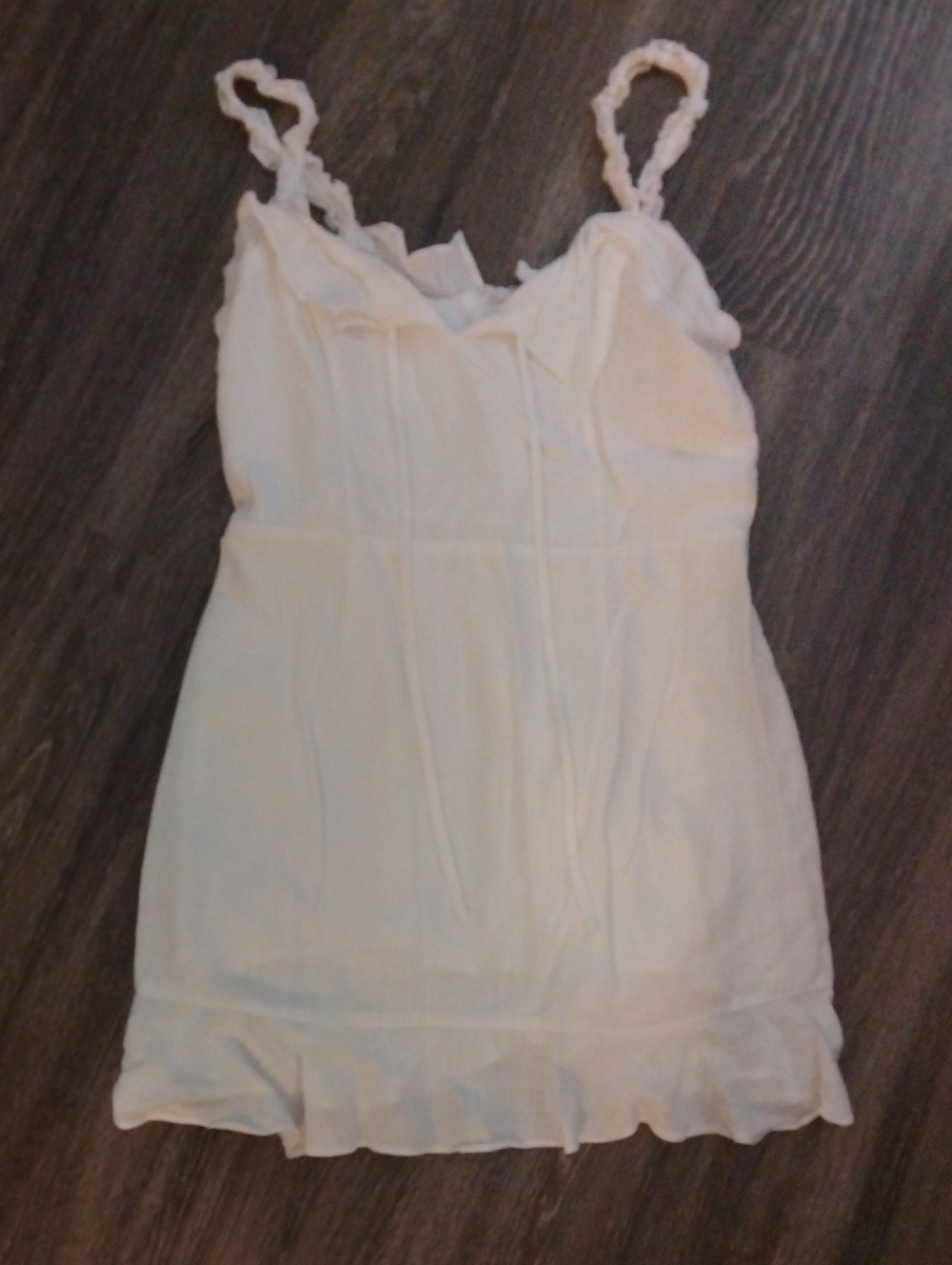 LULUS- Linen White Strappy Sundress Size L
